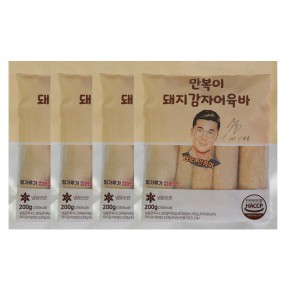이정용 만복이 돼지감자 어육바 어묵바 200g X 4팩 밀가루없는 제로 오뎅 스틱 간식 현미가루
