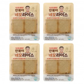 이정용 어묵 4팩 만복이 네모라이스 밀가루없는 오뎅 밥 한끼 현미 귀리 고급수제 프리미엄